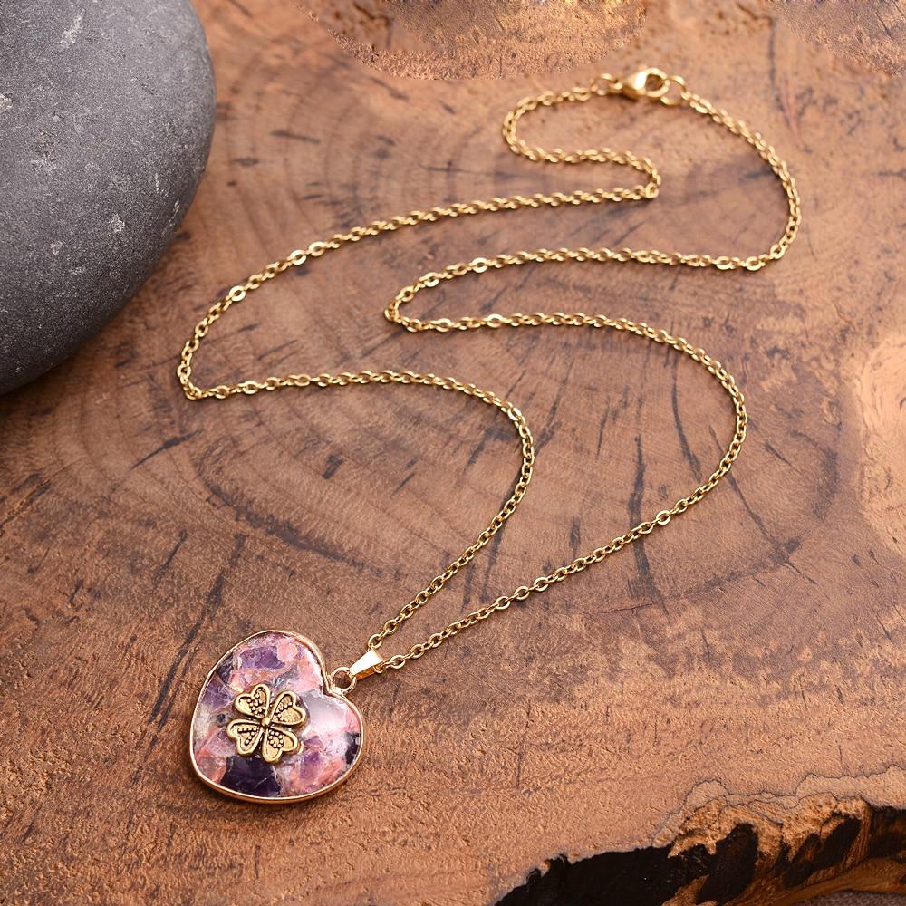 LuckyStone - Collier pendentif trèfle à quatre feuilles