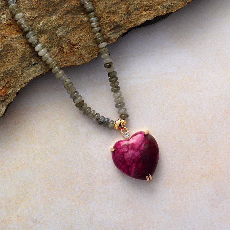 Nova Heart - Heart Pendant Beaded Necklace