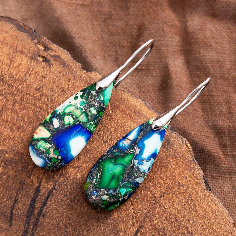 Sylvara - Natural Stone Drop Earrings
