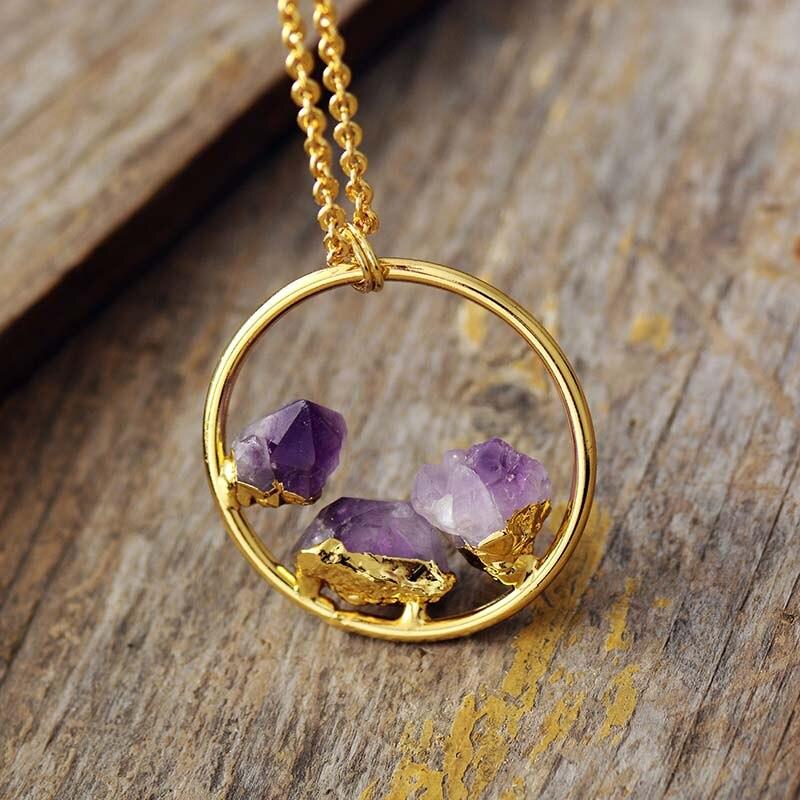 Evelyne - Natural Raw Amethyst Necklace