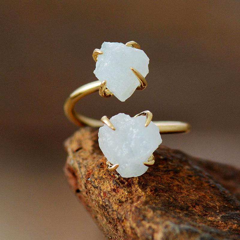 RawStone - Bague statement en pierre brute non taillée
