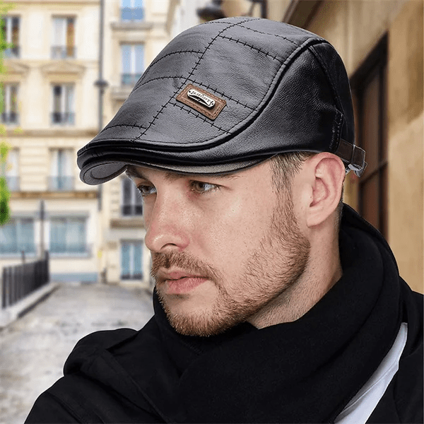 LuxeStyle - Elegant Leather Beret for Timeless Style