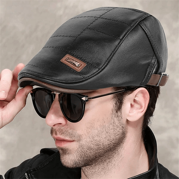 LuxeStyle - Elegant Leather Beret for Timeless Style