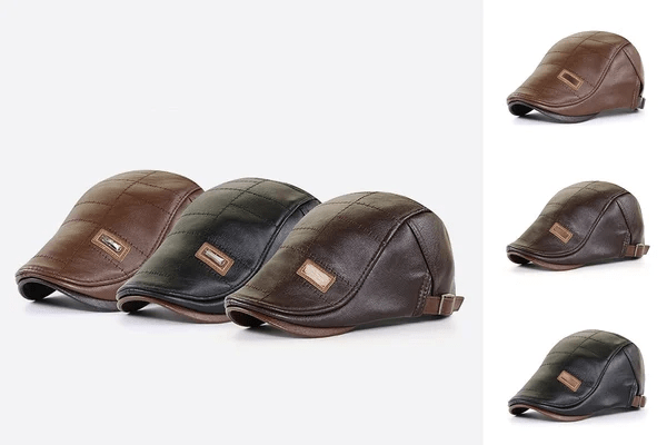 LuxeStyle - Elegant Leather Beret for Timeless Style