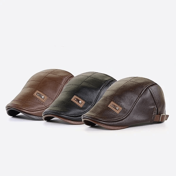 LuxeStyle - Elegant Leather Beret for Timeless Style