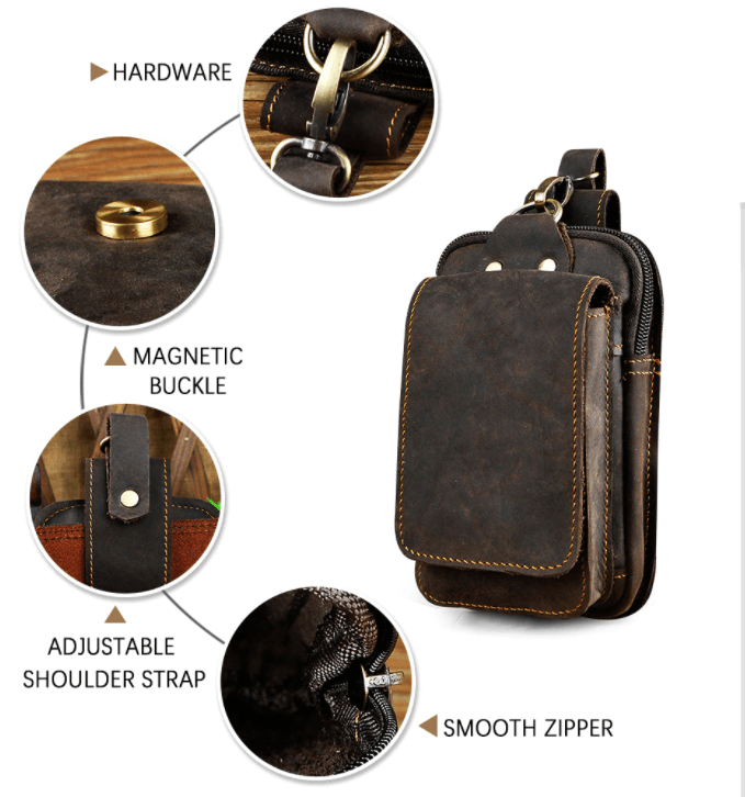 EliteGuard - Sac Banane Cuir Luxe Homme 25x15cm