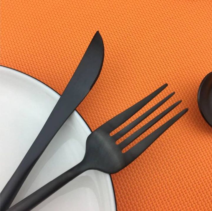 Napoli - Luxury Black Stainless Steel Cutlery Set