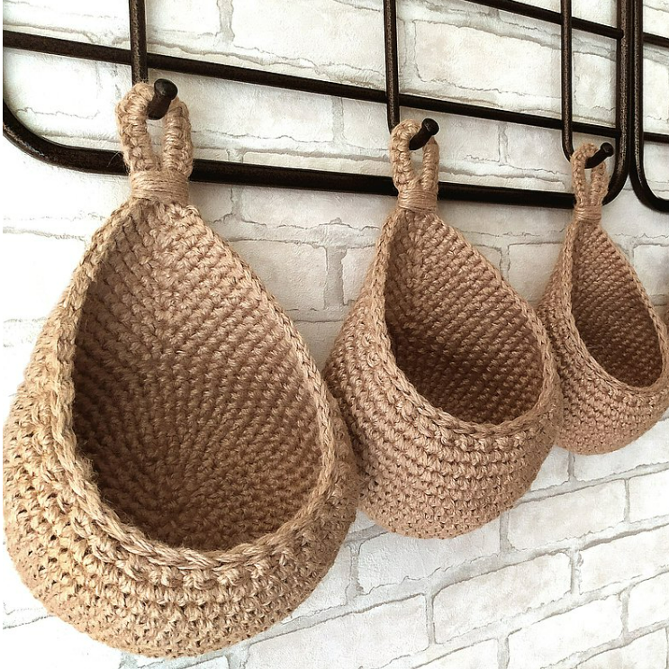 EcoWeave - Hanging Jute Wall Basket for Fruit and Vegetables