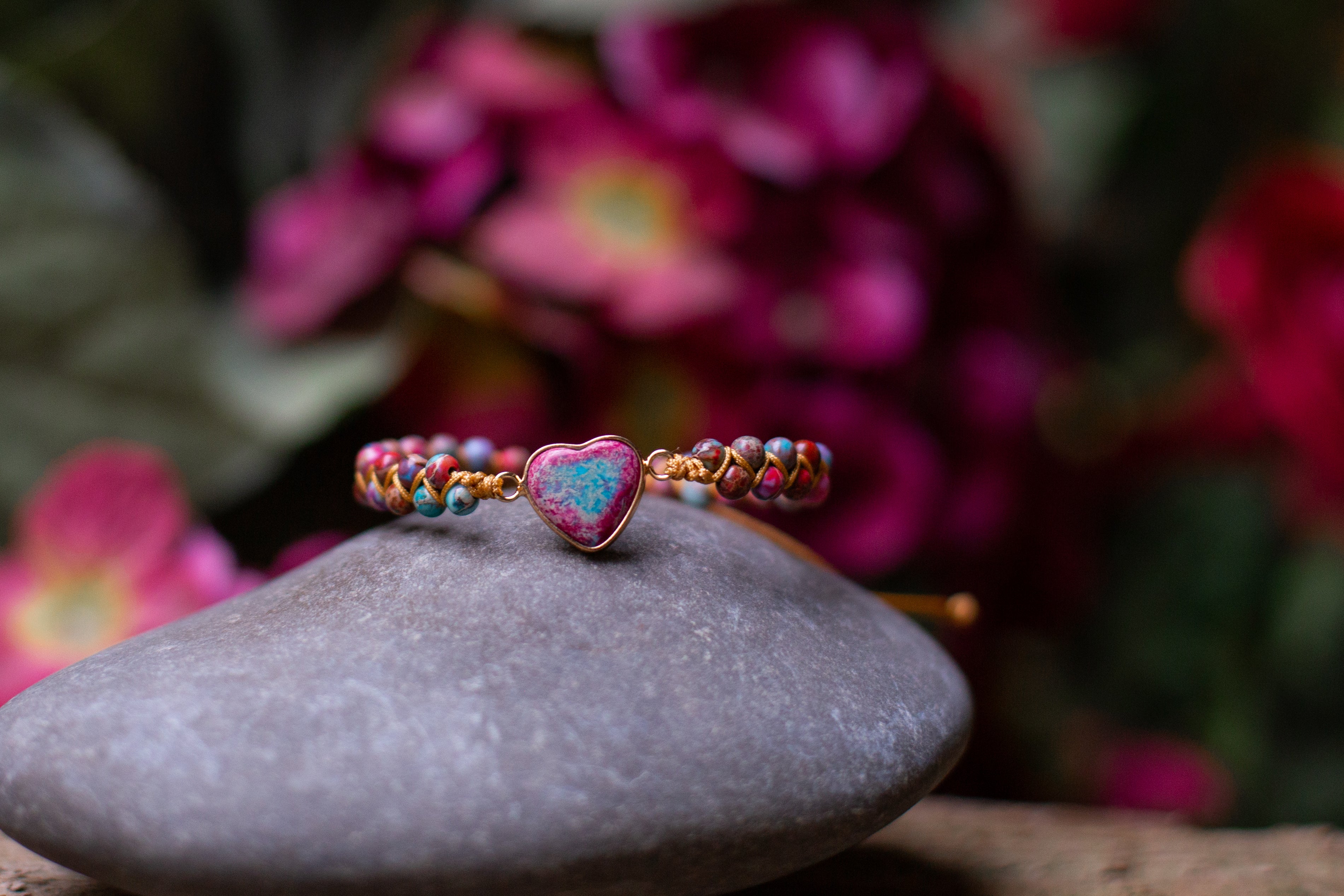 Amelie LoveStone - Natural Jasper Bead Bracelet