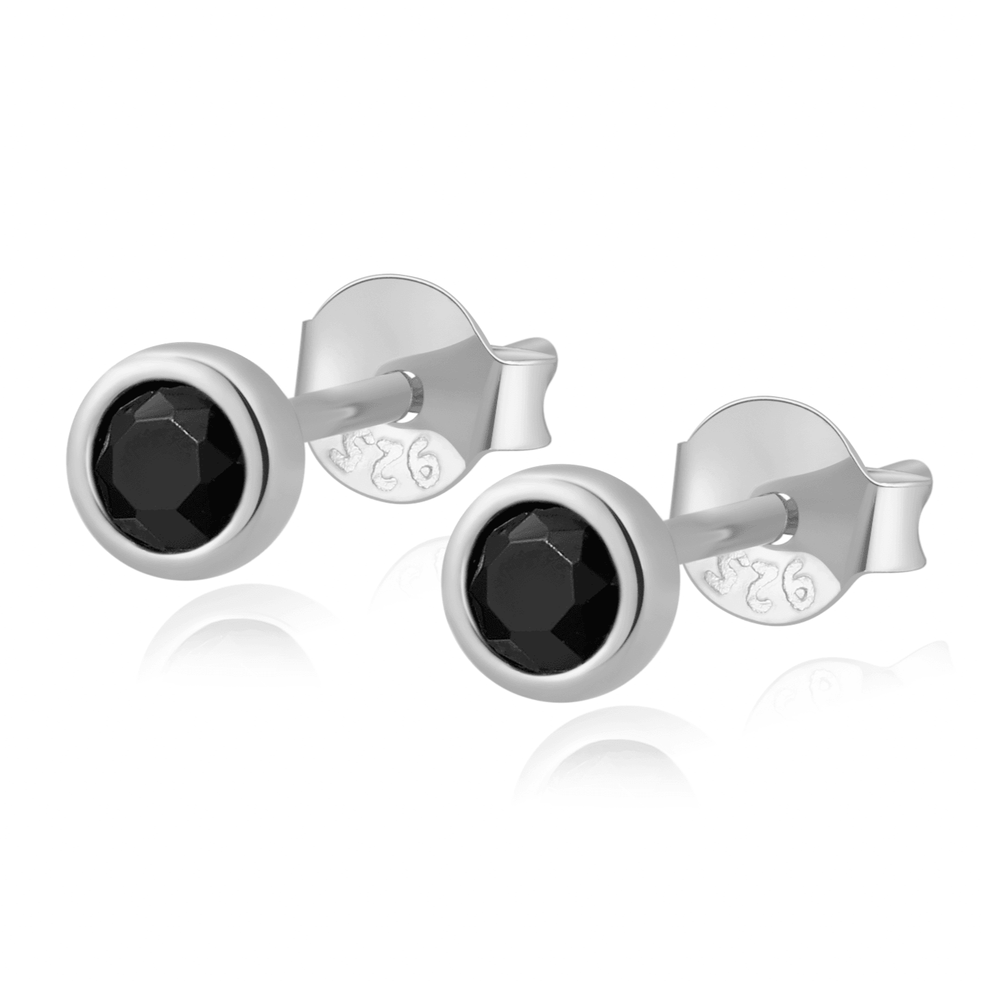 Amira - Compact Zirconia Hoop Earrings in 925 Silver