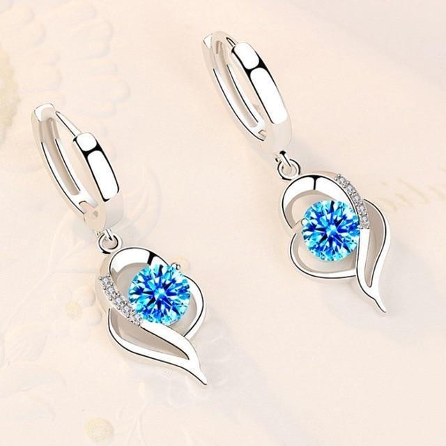 Boucles d'Oreilles Argent Fleurs Zirconia - Amelina