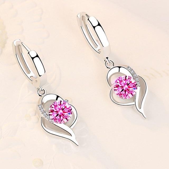 Boucles d'Oreilles Argent Fleurs Zirconia - Amelina