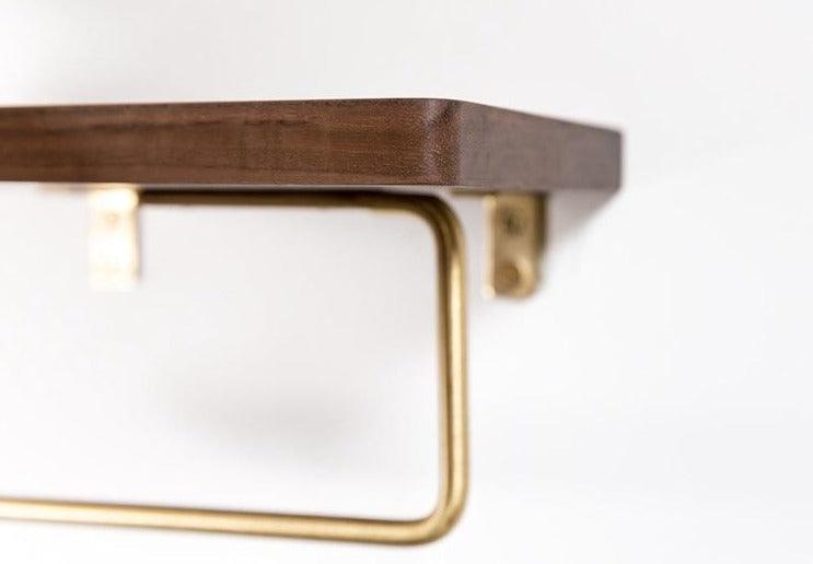 WoodNest - Porte-rouleau de papier toilette en bois avec tablette de rangement