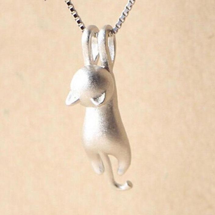 Mia - Collier petit chat joueur en argent 925