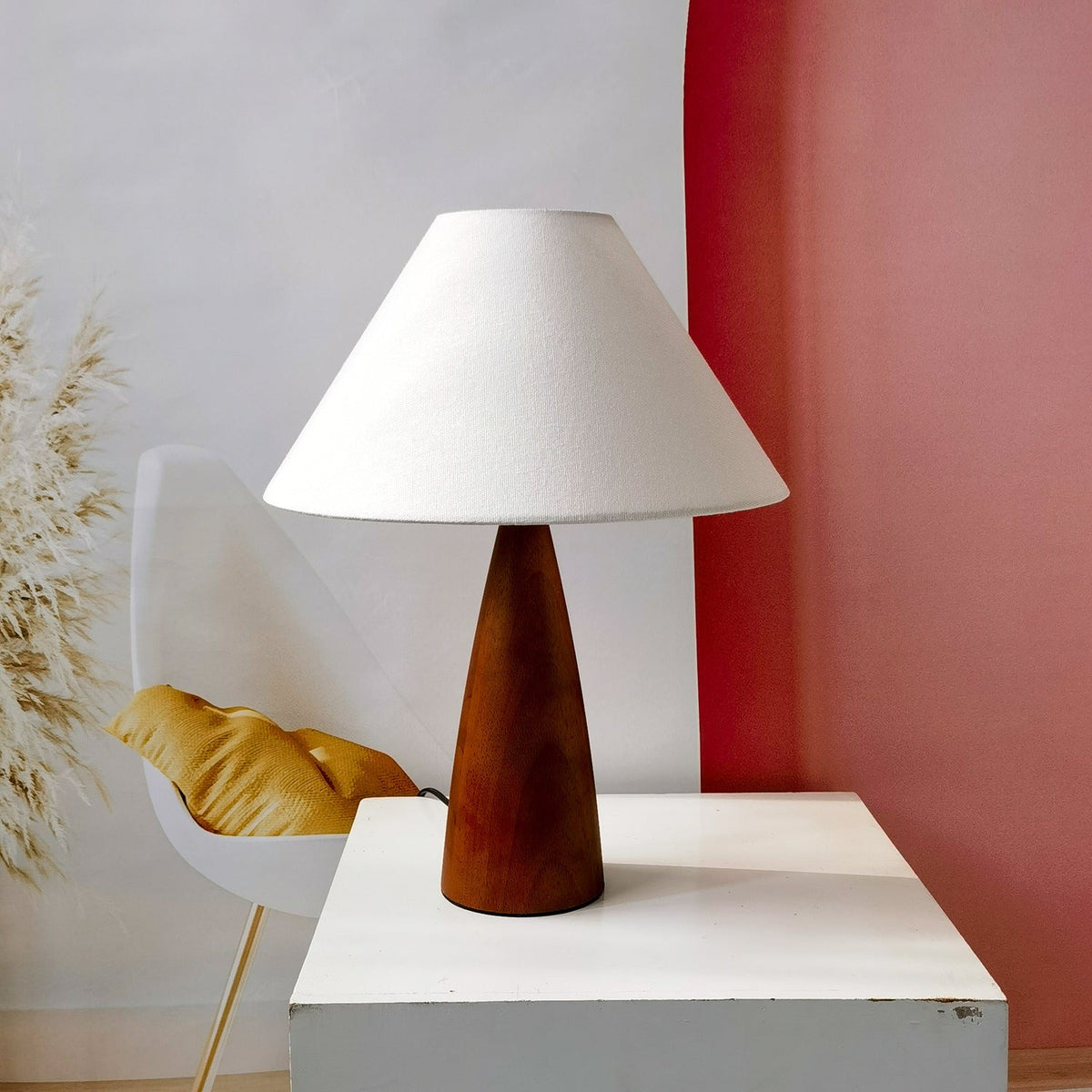 HeritageGlow Lamp - Classic Solid Wood Table Lamp