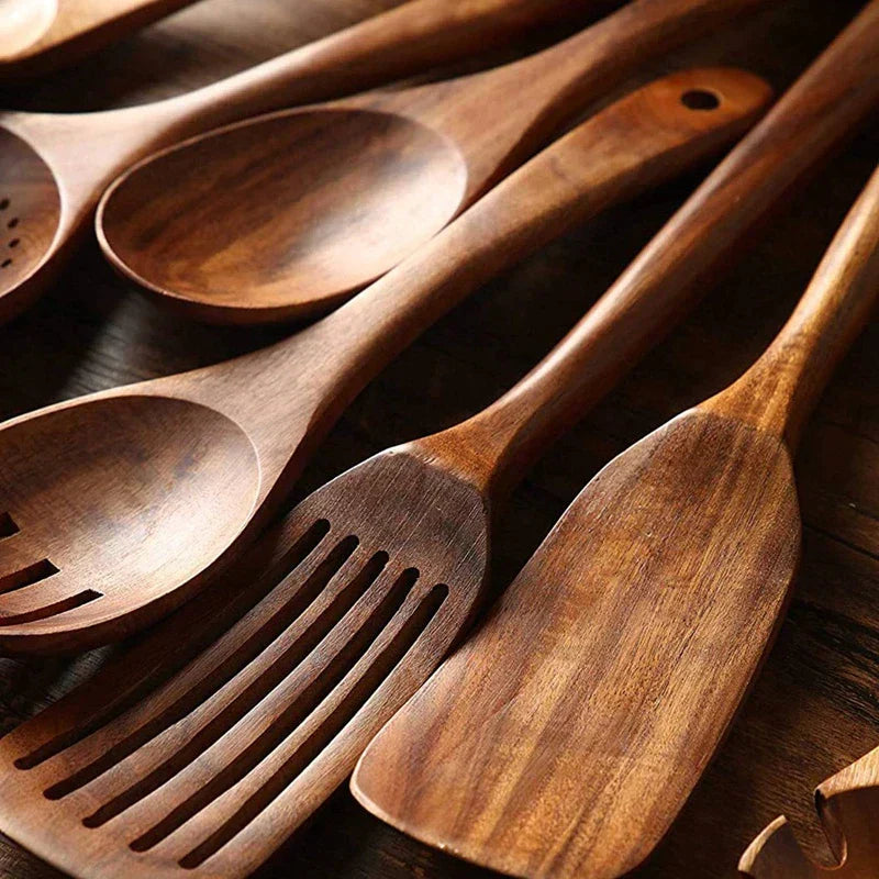 EcoChef - Premium Teak Wood Kitchen Utensil Set