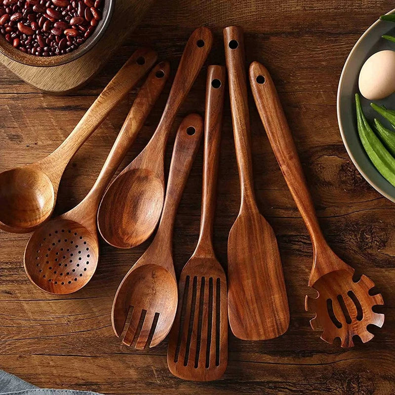 EcoChef - Premium Teak Wood Kitchen Utensil Set