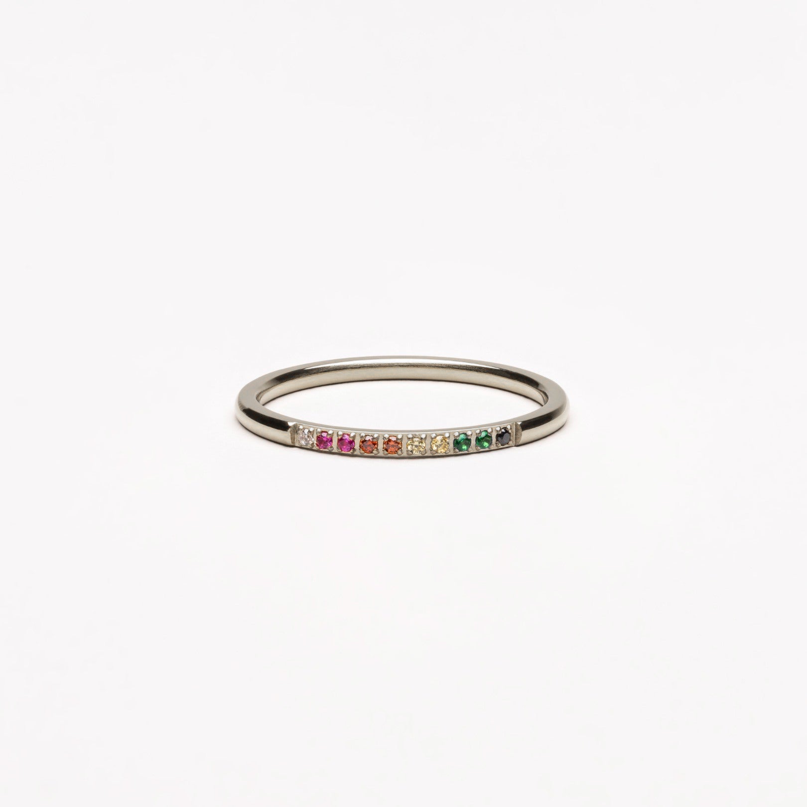 Solene - Bague dorée avec pierres colorées