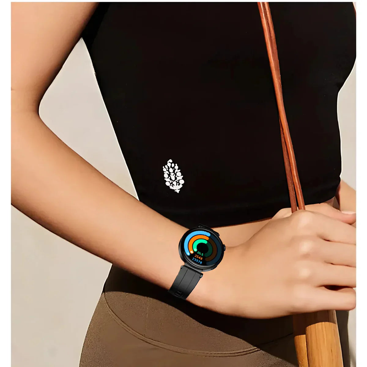 LuxeFit Aura - Smartwatch Saphir AMOLED Santé Style