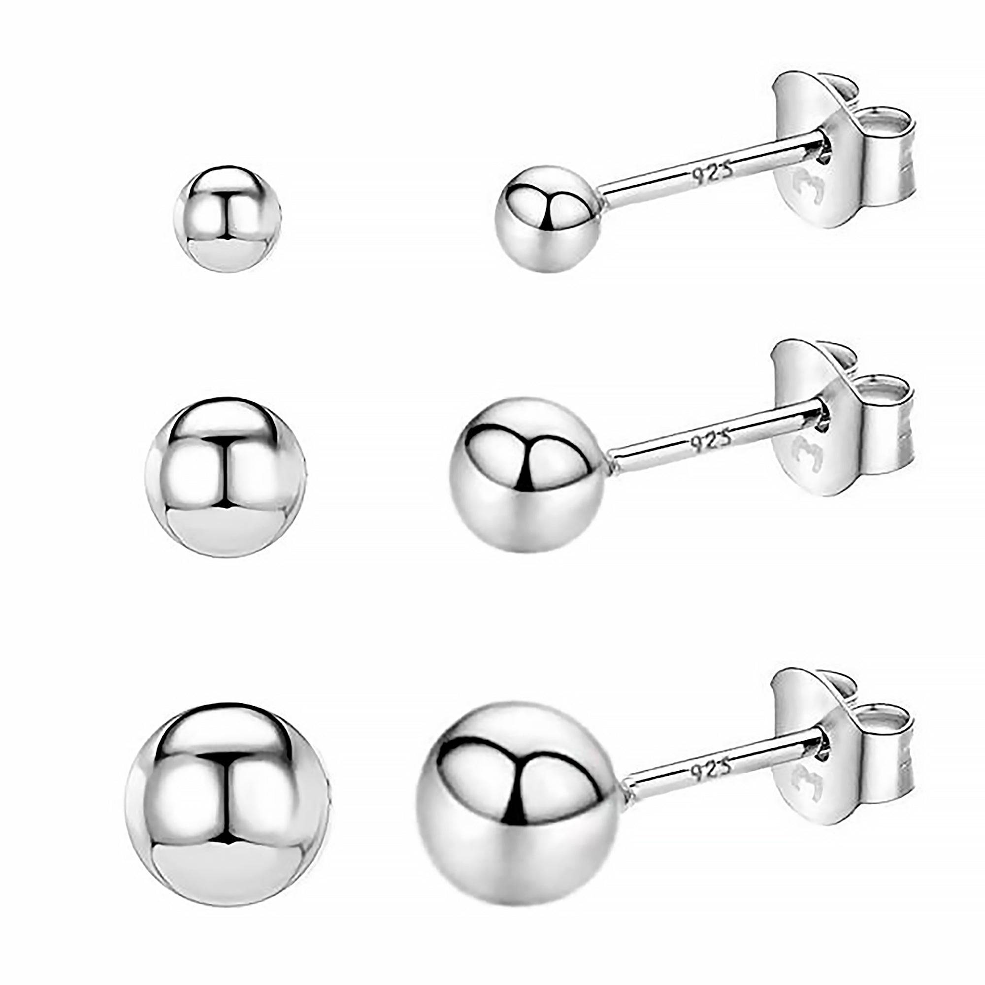 Lunara - Minimalist Round Silver Stud Earrings