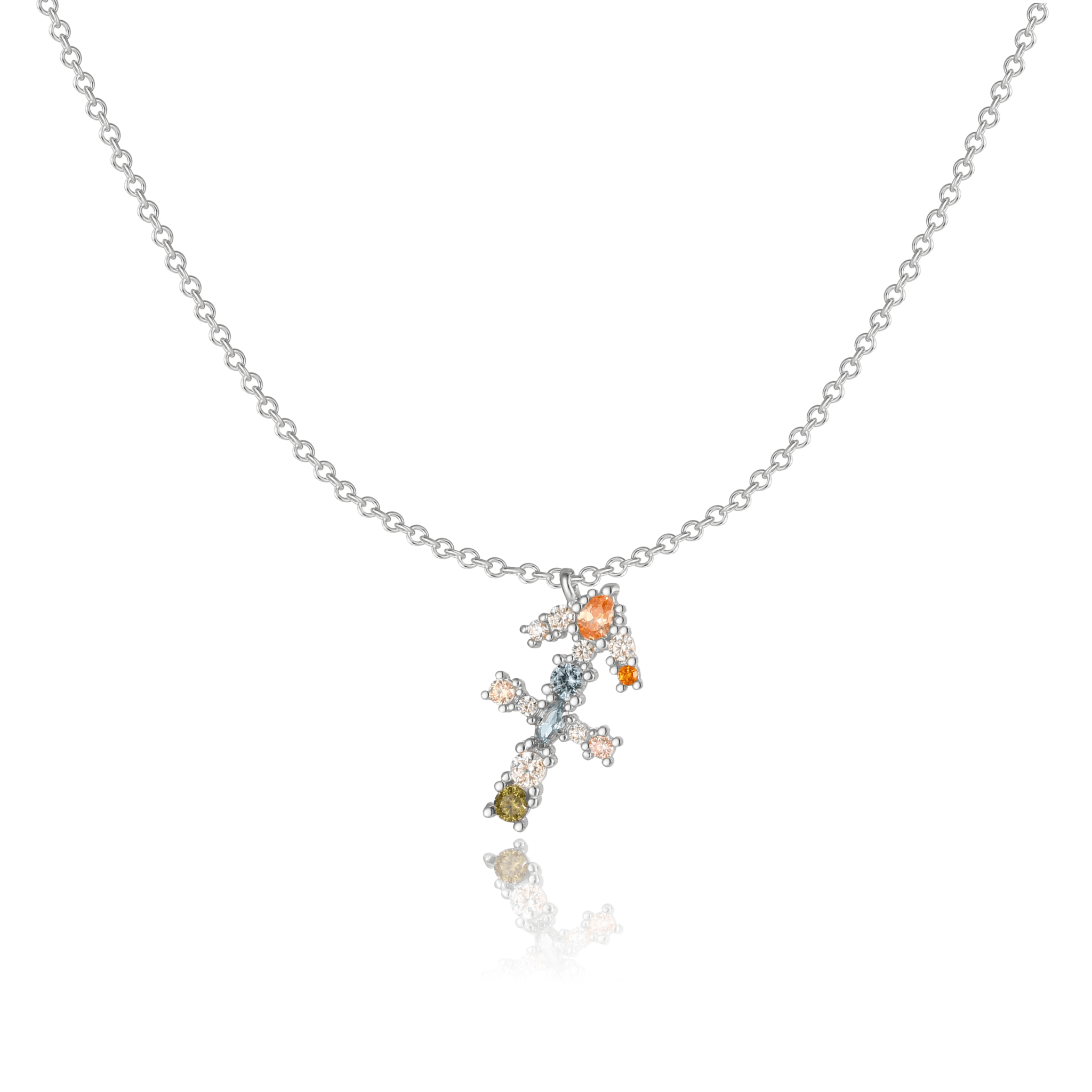Celestia - Elegant Celestial Star Necklace in Silver