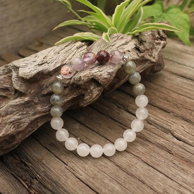 Seraphine - Labradorite, Jade and Amethyst Mala Necklace and Bracelet