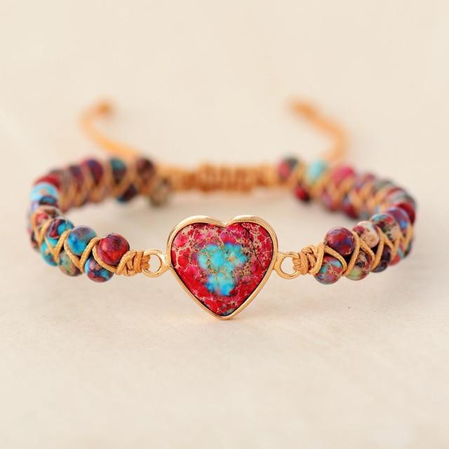 Amelie LoveStone - Natural Jasper Bead Bracelet