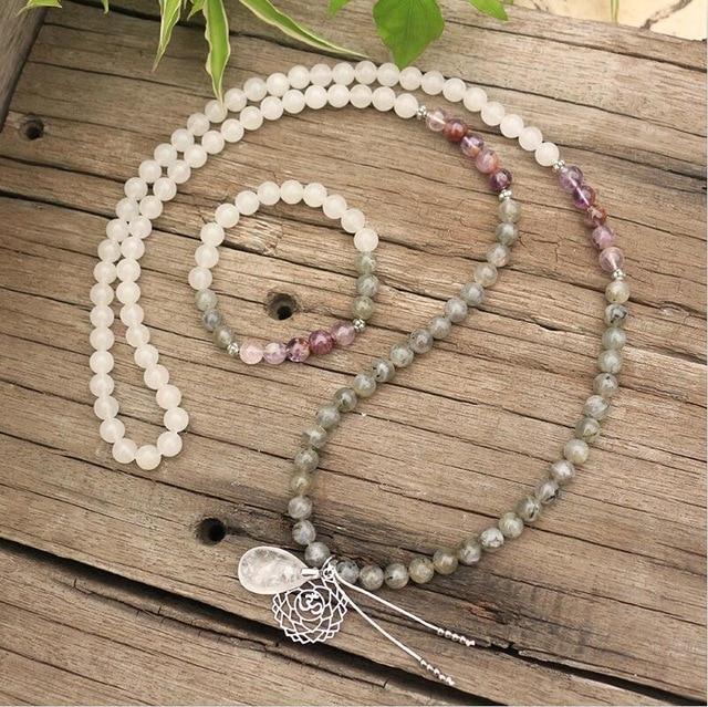 Seraphine - Labradorite, Jade and Amethyst Mala Necklace and Bracelet
