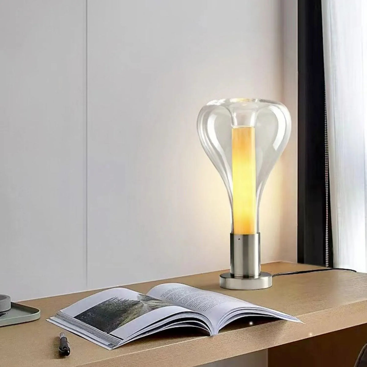 LavaGlow Lamp - Artistic LED Glass Table Lamp
