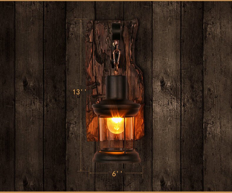 Veritas - Glass Wall Light with Wooden Base