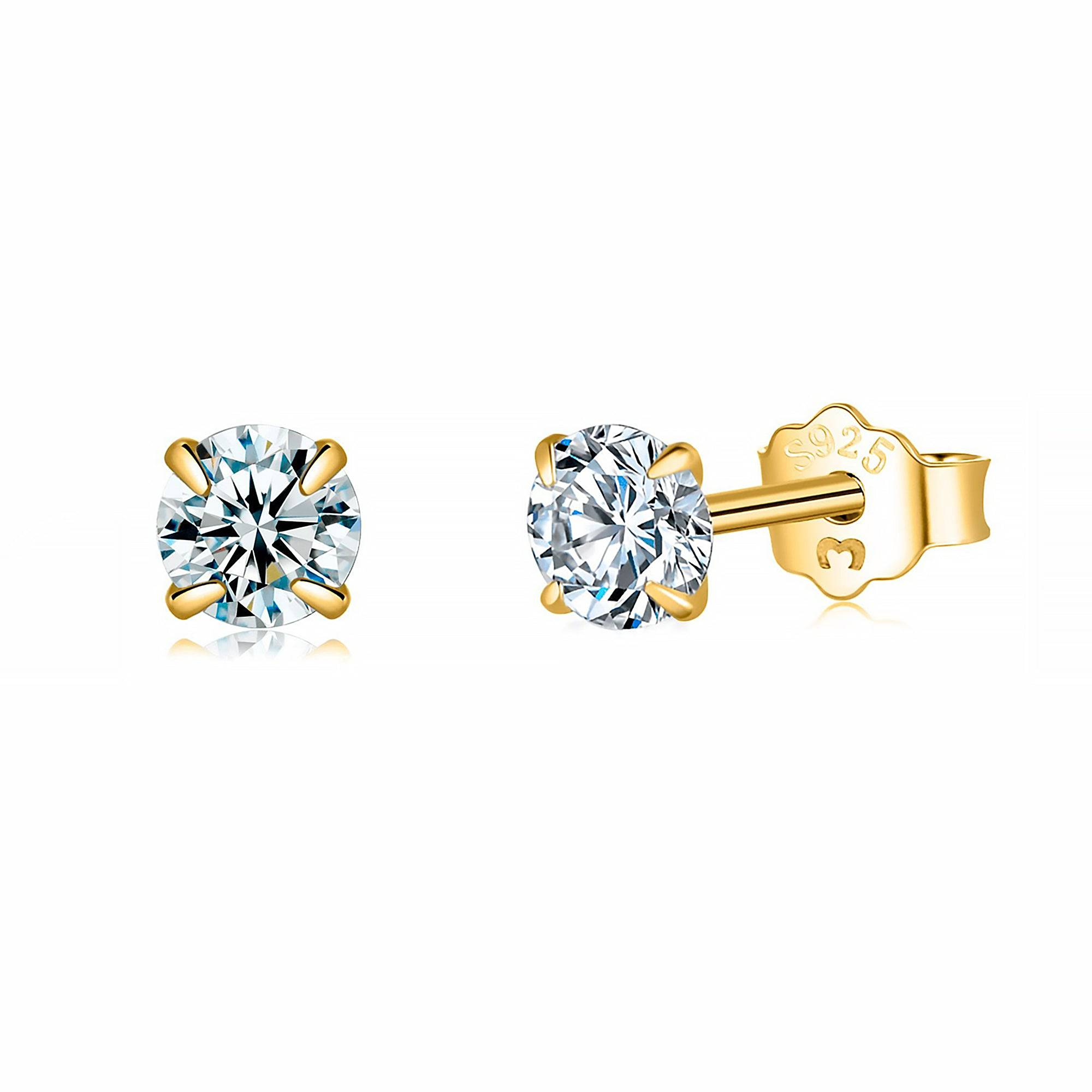 Lynette - Minimalist Round Silver Zirconia Earrings