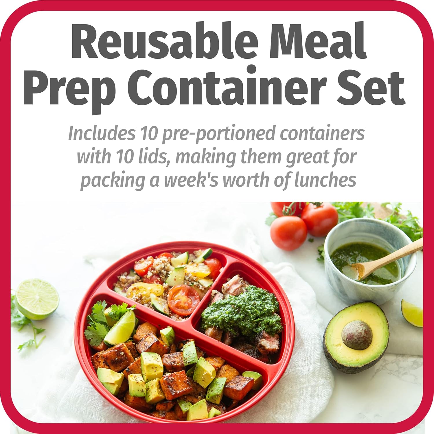 FreshPrep - Set Boîtes Repas Durables Sans BPA