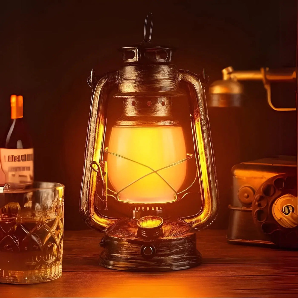 TimelessBlaze - Industrial LED Flame Lamp for Cozy Evenings Outdoors