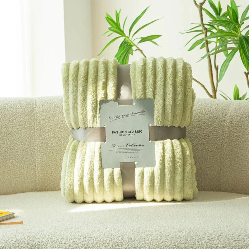 CozyChic - Cozy Wide-Stripe Flannel Throw Blanket