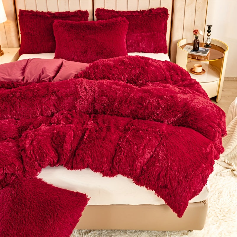 IndulgeNest - Ultra Soft Plush Duvet Cover Set with Zip Closure