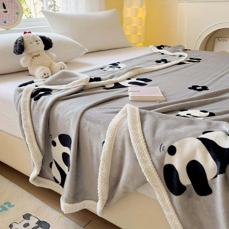 PandaSnuggle - Cozy Panda Print Fleece Flannel Blanket