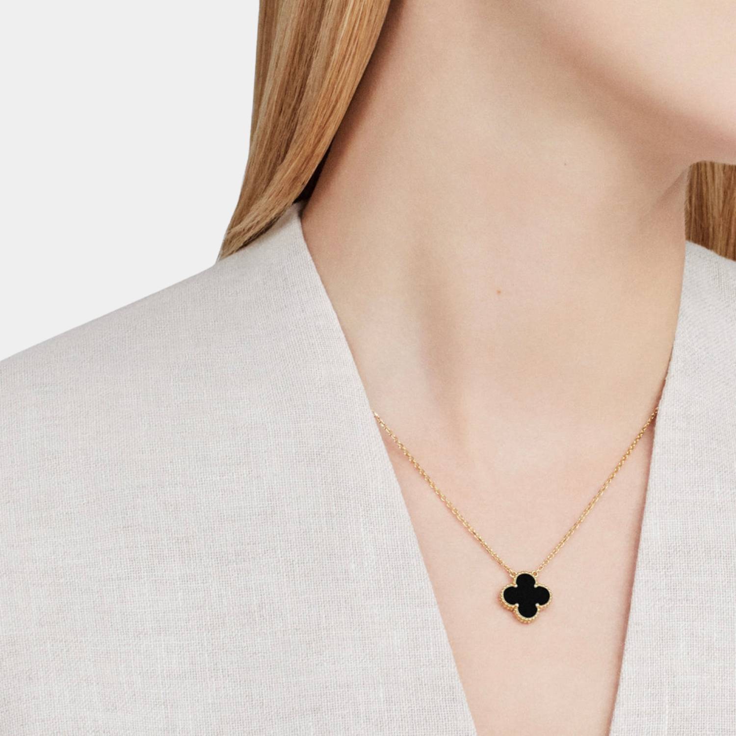 Golden Clover - Set collier, bracelet et boucles