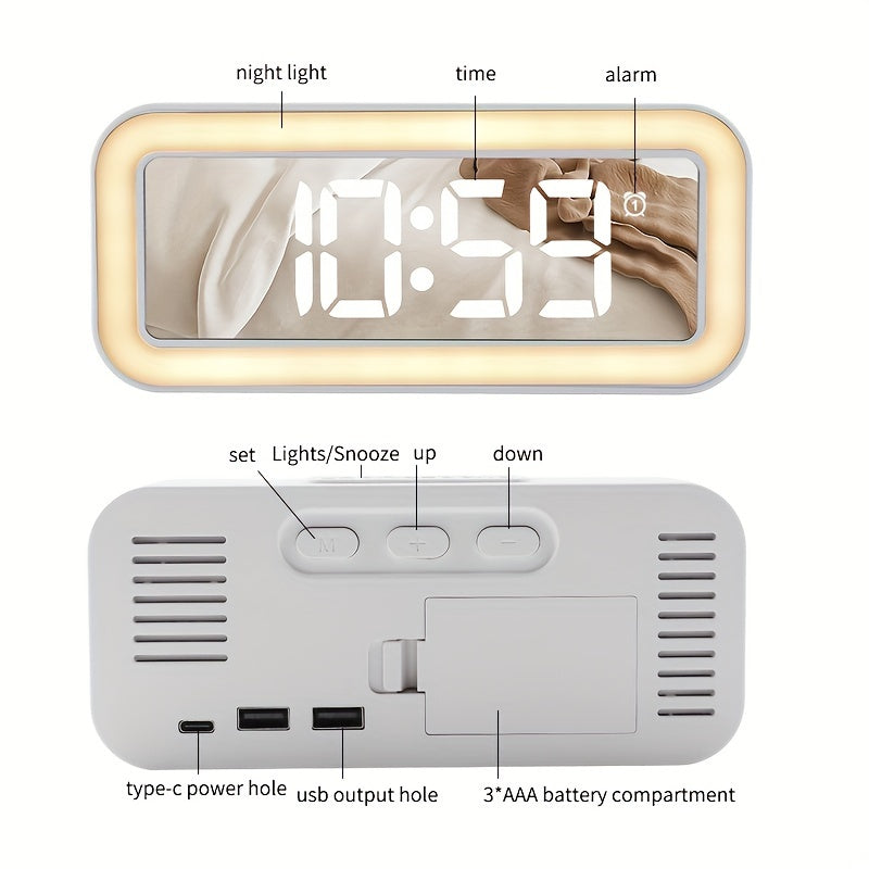 MirrorTime - Modern Mirror Digital Alarm Clock