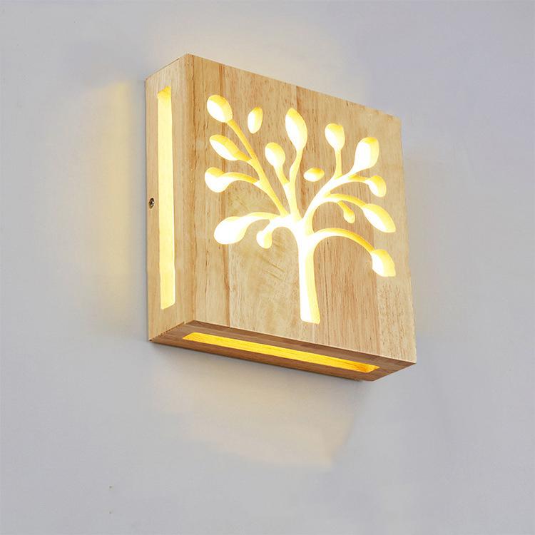 NatureShine - Solid Wood LED Wall Light for a Natural Glow
