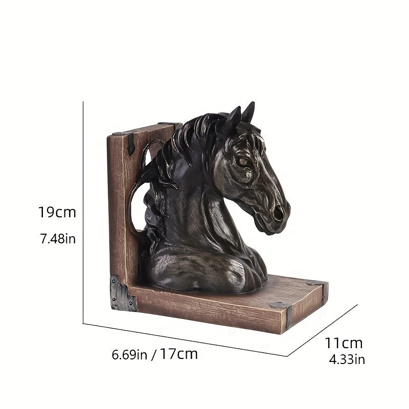 Equestrian Elegance - Horse Head Resin Bookends