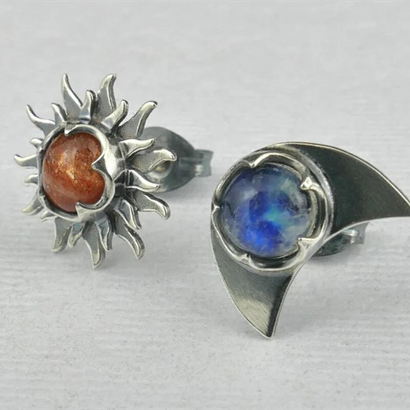 Boucles d'oreilles soleil et lune envoûtantes