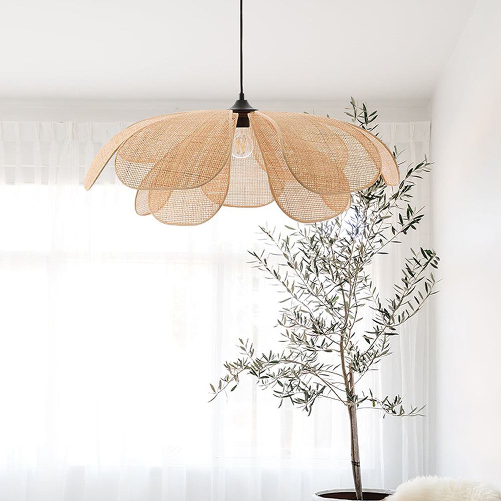 NaturelChic Lamp - Elegant Rattan Pendant Light for the Bedroom
