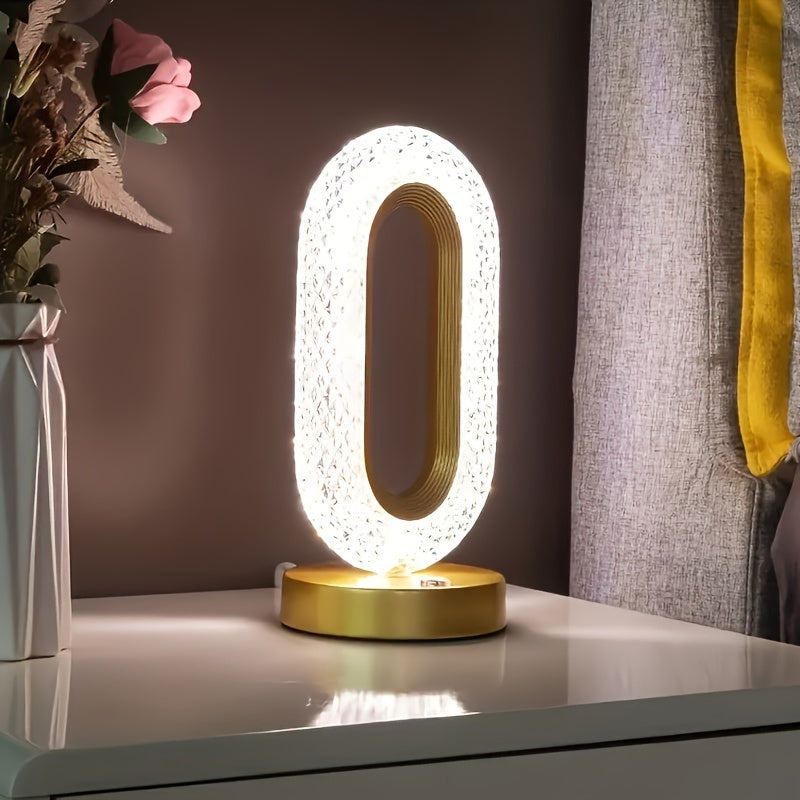 Ecrina - Rechargeable Crystal Oval Table Lamp