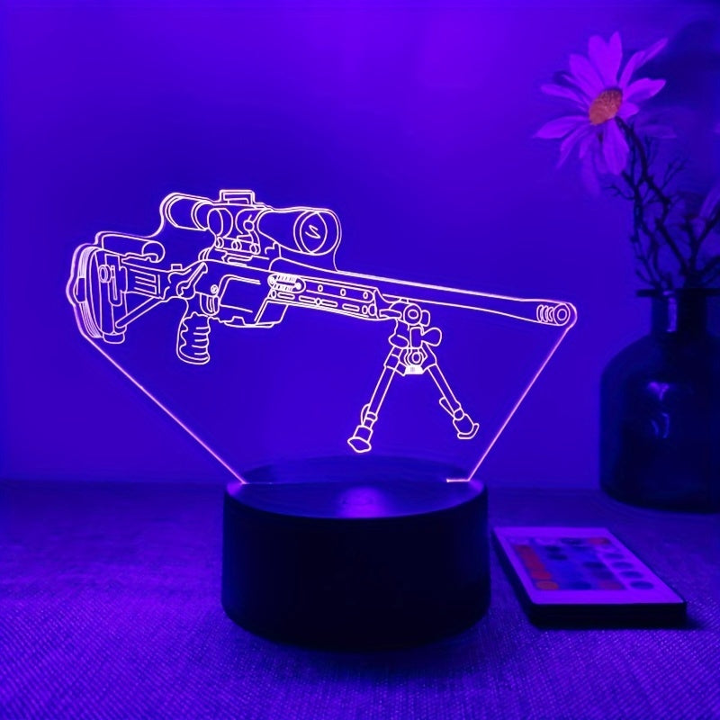 Mavrik - 3D LED Gun-Shaped Night Light with 16 Colors