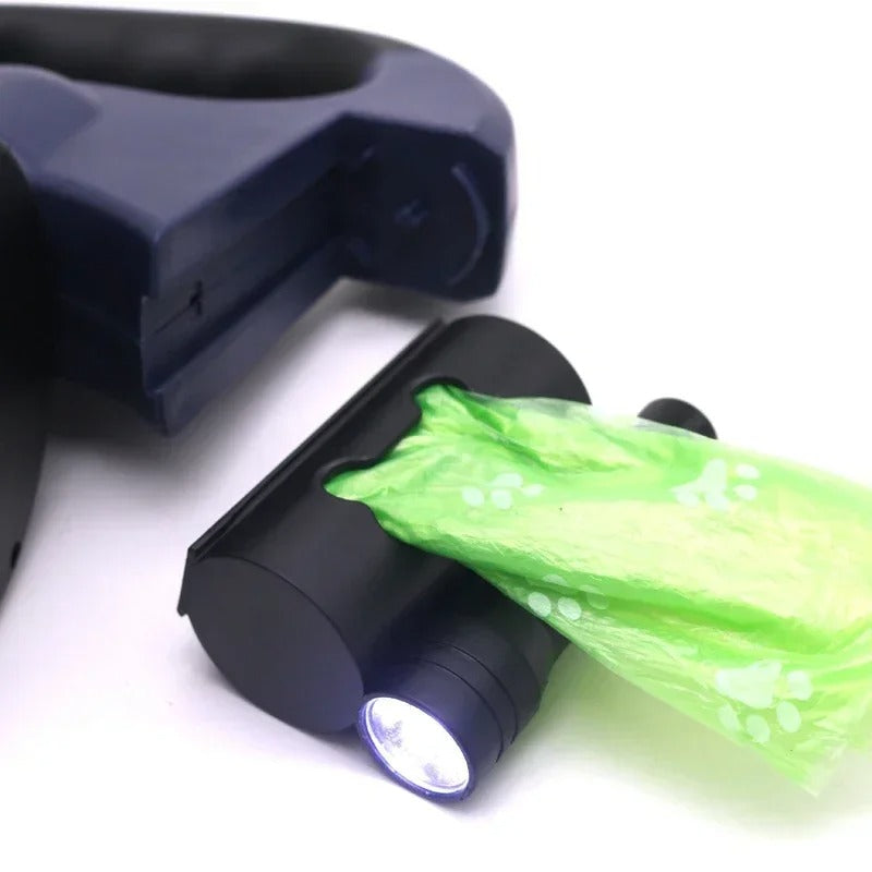 Lupath - Double Dog Leash with LED Light and Bag Dispenser
