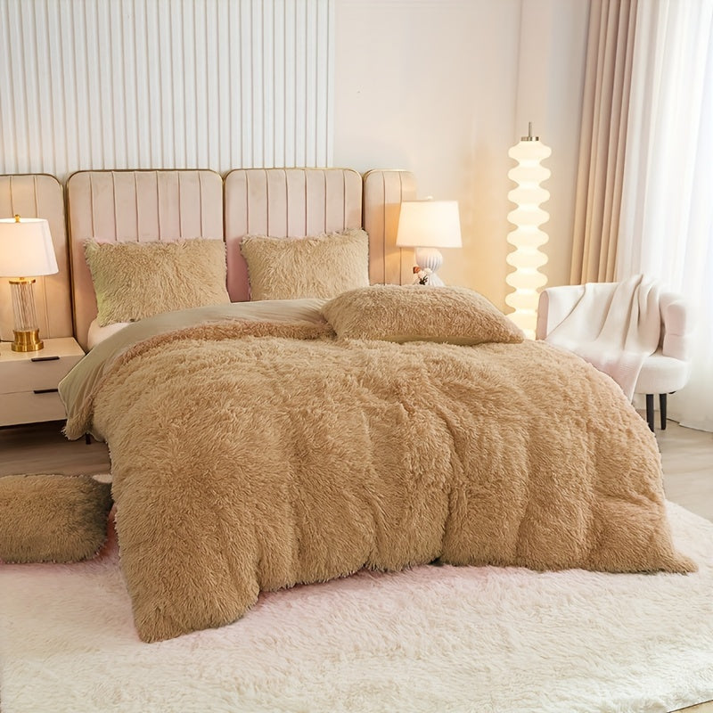 IndulgeNest - Ultra Soft Plush Duvet Cover Set with Zip Closure