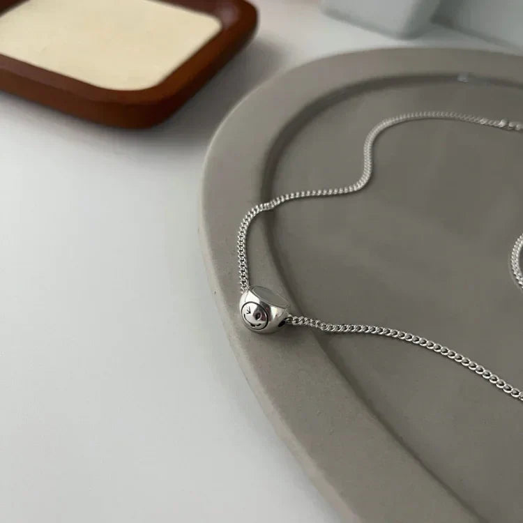 Mira - Collier smiley double face en argent S925