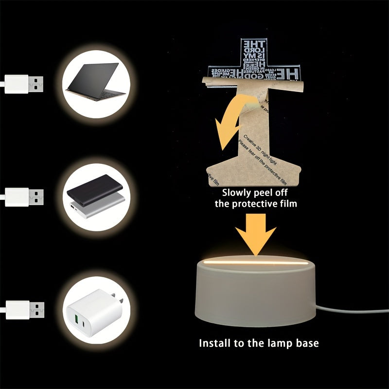 CrossGlow - Acrylic 3D LED Cross Night Light