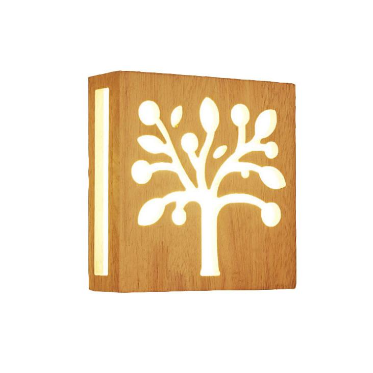 NatureShine - Solid Wood LED Wall Light for a Natural Glow