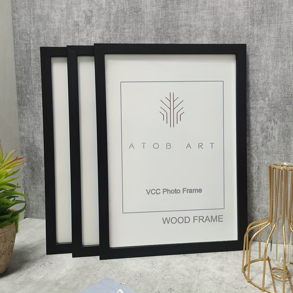 Timeless Memories - Set of 3 Wooden Photo Frames for Your Memories
